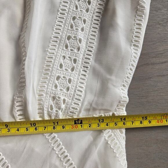 NWT Lenon Womens White Embroidered Eyelet Midi Dress M Asymmetrical Cottagecore - Picture 11 of 12